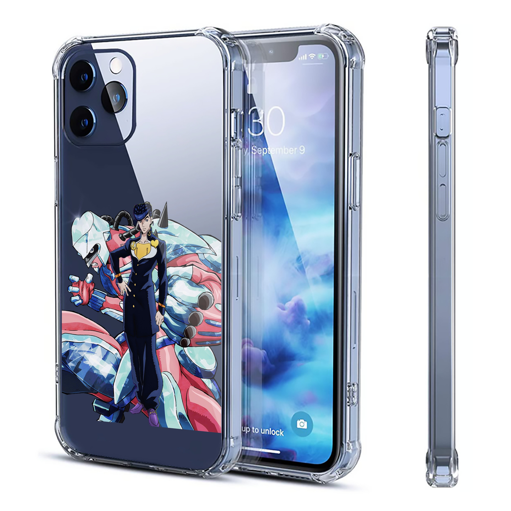 （画像用） ジョジョの奇妙な冒険 ひがしかた じょうすけ JoJo's Bizarre Adventure Higashikata Josuke 【iPhone 12シリーズ対応】透明スマホケース（クリアソフトケース）